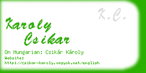 karoly csikar business card