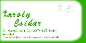 karoly csikar business card